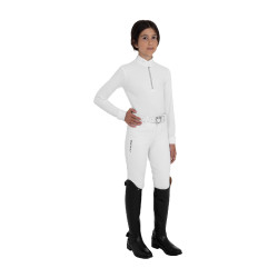 Polo de concours fille à manches longues avec strass Equestro