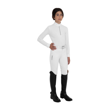 Polo de concours fille à manches longues avec strass Equestro