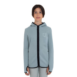 Sweat polaire zippé unisexe pour enfants Equestro Gris ardoise