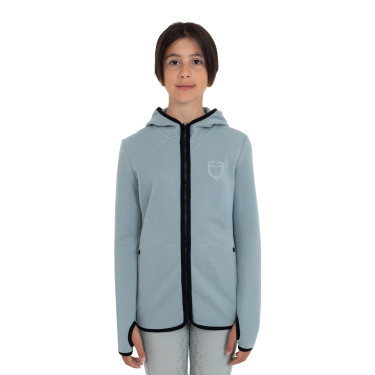 Sweat polaire zippé unisexe pour enfants Equestro Gris ardoise
