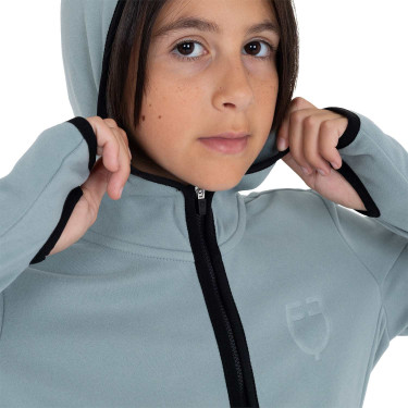 Sweat polaire zippé unisexe pour enfants Equestro Gris ardoise
