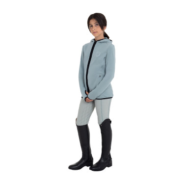 Sweat polaire zippé unisexe pour enfants Equestro Gris ardoise