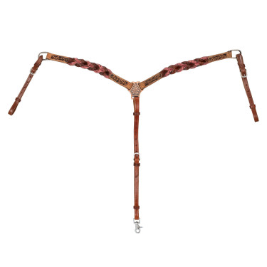 Collier de chasse avec décorations en cuir tressé Pool’s