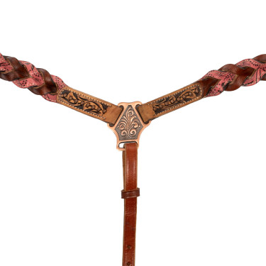 Collier de chasse avec décorations en cuir tressé Pool’s