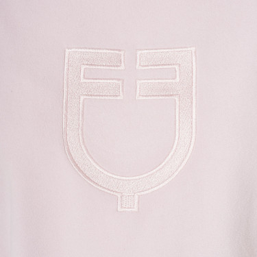 Sweatshirt femme col rond en polaire Equestro Violet feutré