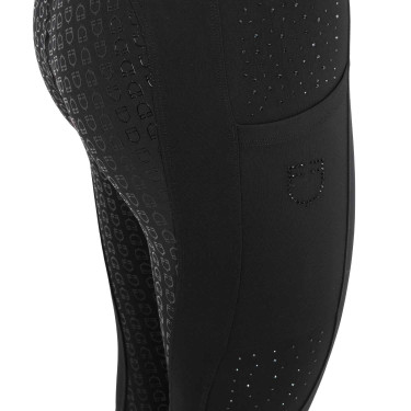 Leggings femme taille haute avec passants et strass Equestro