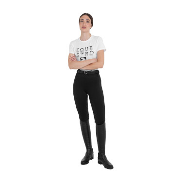 Leggings femme taille haute avec passants et strass Equestro