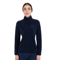 Sweat-shirt femme à col montant en polaire avec zip 3/4 Equestro