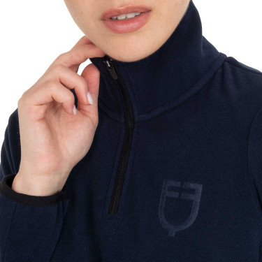 Sweat-shirt femme à col montant en polaire avec zip 3/4 Equestro