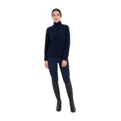 Sweat-shirt femme à col montant en polaire avec zip 3/4 Equestro