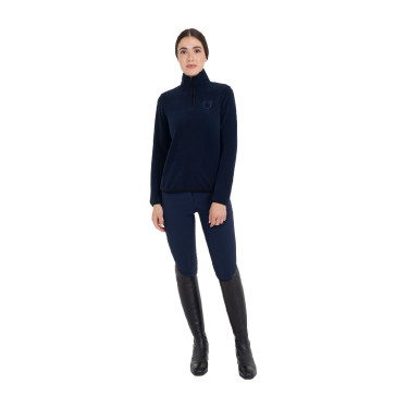 Sweat-shirt femme à col montant en polaire avec zip 3/4 Equestro