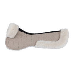 Amortisseur en tissu technique et mouton avec matelassage en cubes Equestro Cobblestone / blanc antique Amortisseur en tissu technique et mouton avec matelassage en cubes Equestro Cobblestone / blanc antique