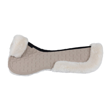 Amortisseur en tissu technique et mouton avec matelassage en cubes Equestro Cobblestone / blanc antique Amortisseur en tissu technique et mouton avec matelassage en cubes Equestro Cobblestone / blanc antique
