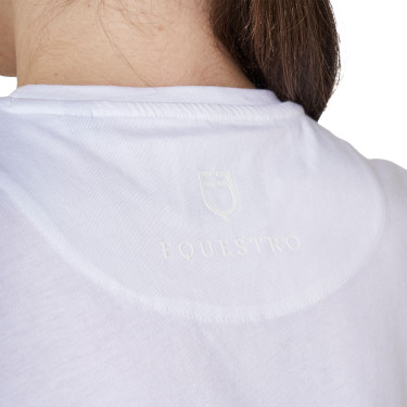 T-shirt femme avec logo monogramme effet velours Equestro