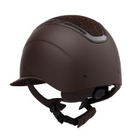 Casque Apocalypse femme coque mate et strass homologation Astm F1163-23 Equestro Marron café / marron café