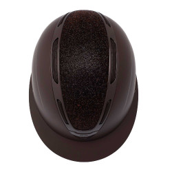 Casque Apocalypse femme coque mate et strass homologation Astm F1163-23 Equestro Marron café / marron café