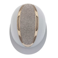 Casque Apocalypse femme avec coque revêtue et strass homologation Astm F1163-23 Equestro Gris givré / gmt