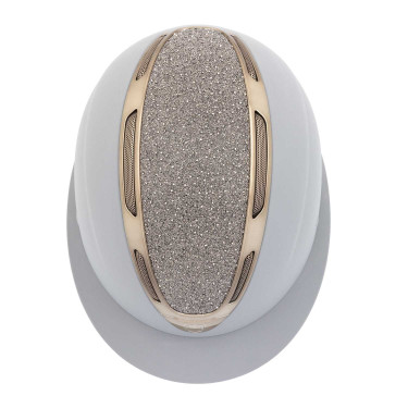 Casque Apocalypse femme avec coque revêtue et strass homologation Astm F1163-23 Equestro Gris givré / gmt