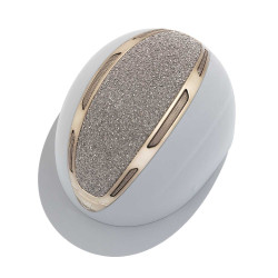 Casque Apocalypse femme avec coque revêtue et strass homologation Astm F1163-23 Equestro Gris givré / gmt