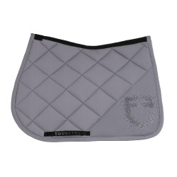 Tapis de selle de saut logo en strass Equestro Gris givré / gris givré