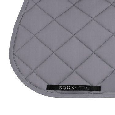 Tapis de selle de saut logo en strass Equestro Gris givré / gris givré
