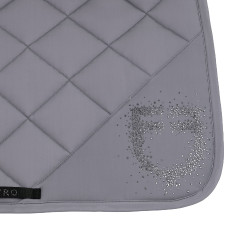 Tapis de selle de saut logo en strass Equestro Gris givré / gris givré
