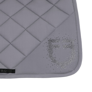 Tapis de selle de saut logo en strass Equestro Gris givré / gris givré