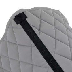 Tapis de selle de dressage Equestro logo en strass Gris givré / gris givré