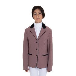 Veste de concours Equestro enfant unisexe zippée et à boutons Antler Beige Veste de concours Equestro enfant unisexe zippée et à boutons Antler Beige
