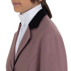 Veste de concours Equestro enfant unisexe zippée et à boutons Antler Beige Veste de concours Equestro enfant unisexe zippée et à boutons Antler Beige