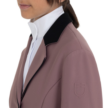 Veste de concours Equestro enfant unisexe zippée et à boutons Antler Beige Veste de concours Equestro enfant unisexe zippée et à boutons Antler Beige