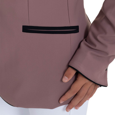 Veste de concours Equestro enfant unisexe zippée et à boutons Antler Beige Veste de concours Equestro enfant unisexe zippée et à boutons Antler Beige