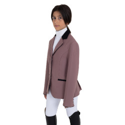 Veste de concours Equestro enfant unisexe zippée et à boutons Antler Beige Veste de concours Equestro enfant unisexe zippée et à boutons Antler Beige