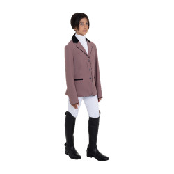 Veste de concours Equestro enfant unisexe zippée et à boutons Antler Beige Veste de concours Equestro enfant unisexe zippée et à boutons Antler Beige