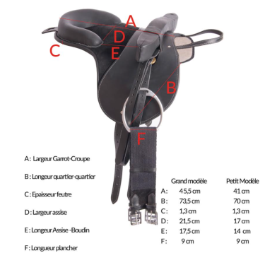 Selle bardette cuir équipée T de T Selle bardette cuir équipée T de T