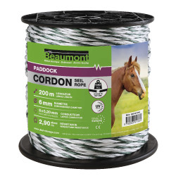 Cordon torsadé pour clôture électrique Beaumont 6 mm