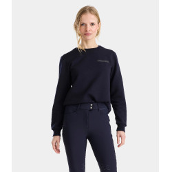 Sweat-shirt d'équitation Horse Pilot en laine de Mérinos femme Dark night Noir
