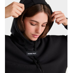 Sweat-shirt d'équitation à capuche Horse PIlot femme Noir Sweat-shirt d'équitation à capuche Horse PIlot femme Noir