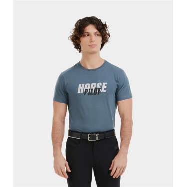 T-shirt Horse Pilot Team homme Vintage indigo Bleu