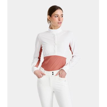 Chemise de concours Monica Horse Pilot manches longues femme Brick dust Rose
