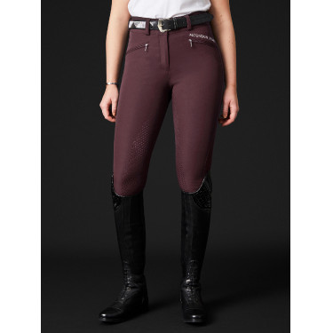 Pantalon d’équitation Diana FS grip en silicone Mountain Horse femme Bordeaux foncé Blanc