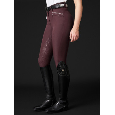 Pantalon d’équitation Diana FS grip en silicone Mountain Horse femme Bordeaux foncé Blanc