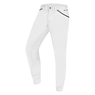 Pantalon d'équitation ELT Mailo grip genoux homme Blanc