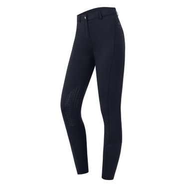 Pantalon d'équitation ELT Essential grip genoux enfant Bleu profond
