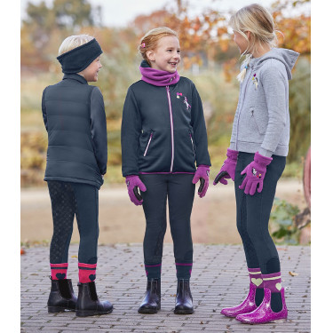 Pantalon d'équitation ELT thermique Fun Sport silicone enfant Bleu nocturne