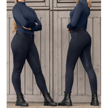 Pantalon d'équitation ELT thermique Essential silicone femme Bleu profond Pantalon d'équitation ELT thermique Essential silicone femme Bleu profond