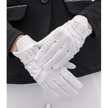 Gants d'équitation ELT Noelle Blanc
