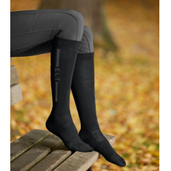 Chaussettes d'équitation ELT unisexe mérinos Noir Chaussettes d'équitation ELT unisexe mérinos Noir