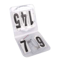 Set de numéro ovales Waldhausen avec élastiques Blanc