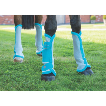 Guêtres anti mouches Fly turnout Shires Bleu sarcelle Guêtres anti mouches Fly turnout Shires Bleu sarcelle